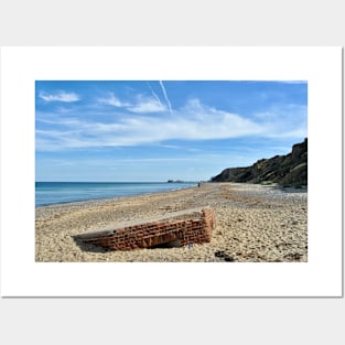 World War Two pillbox on the beach, Norfolk Posters and Art